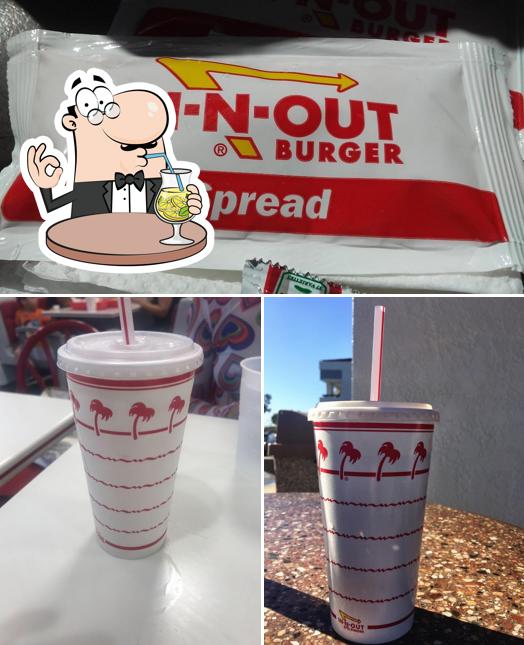 Among various things one can find drink and food at In-N-Out Burger