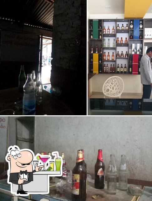 Among various things one can find bar counter and beer at Sridevi bar and restaurant