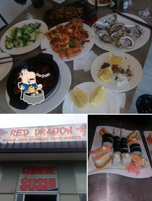 Entre los distintos productos que hay en RED DRAGON-best sushi and chinese resturant también tienes comida y interior