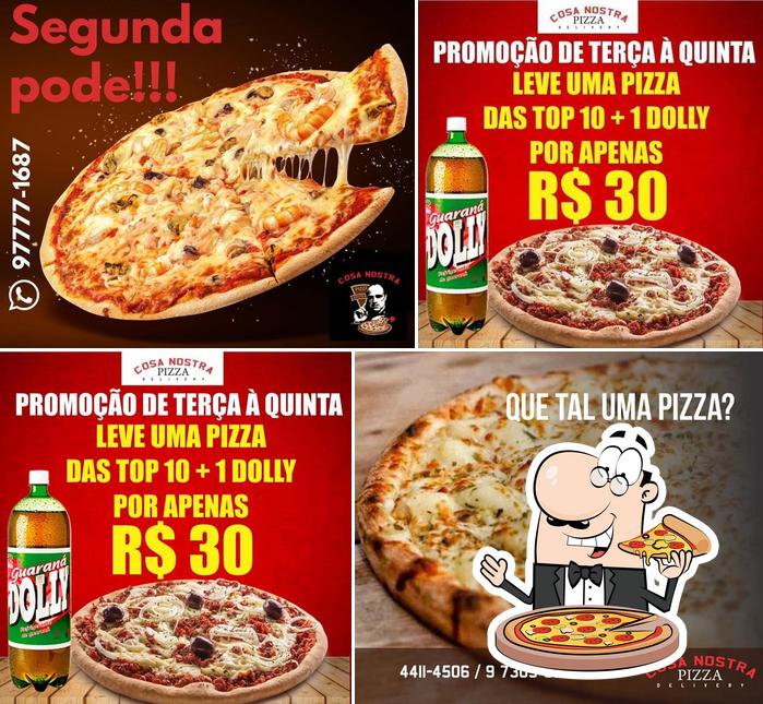 Escolha pizza no Pizzaria Cosa Nostra