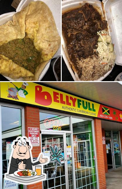 The photo of food and exterior at Bellyfull Authentic Caribbean Cuisine