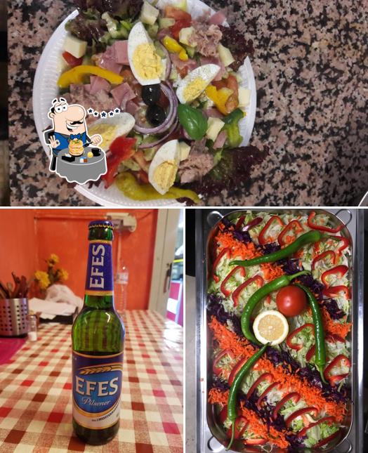 This is the image displaying food and beer at Pascha Kebap Und Pizza Service
