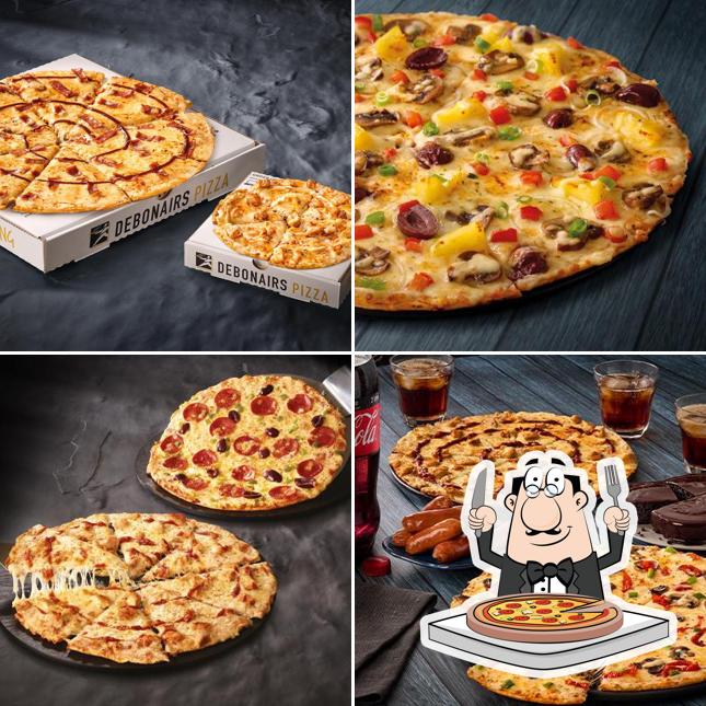 A Debonairs Pizza, vous pouvez prendre des pizzas