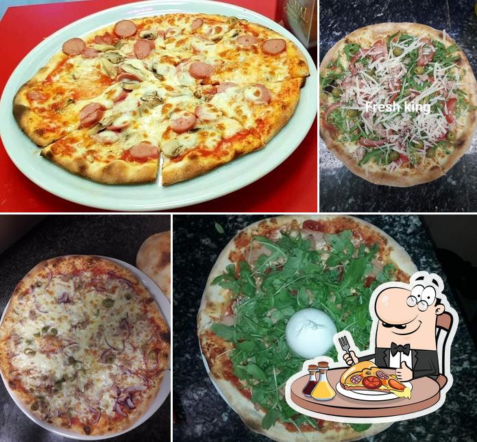 Try out pizza at Fast Food King Halal