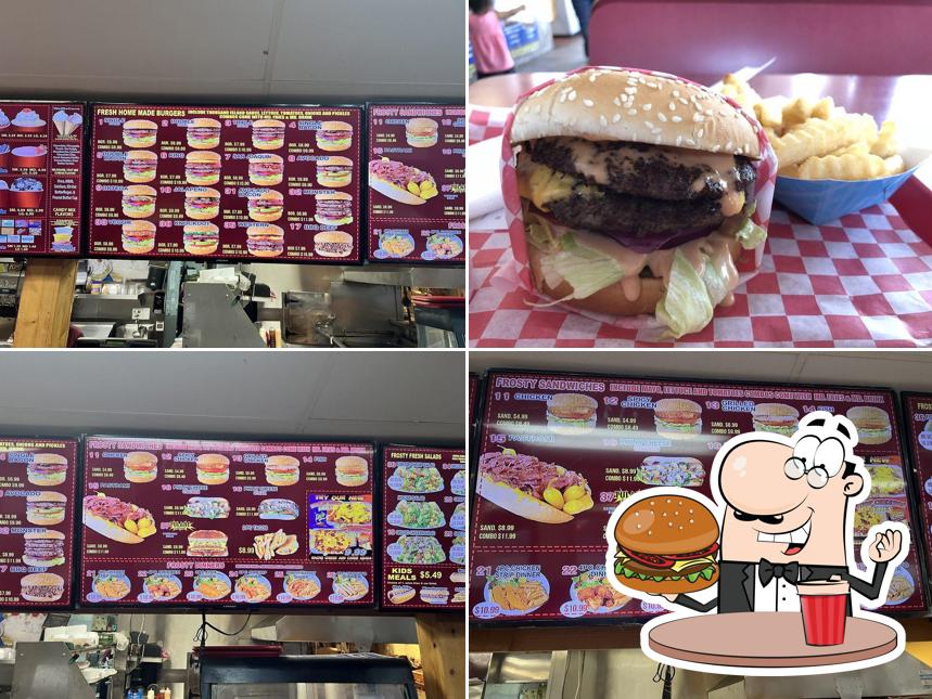 Treat yourself to a burger at Sno-White Drive In