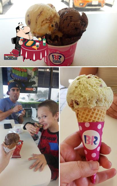 Baskin-Robbins provides a selection of sweet dishes