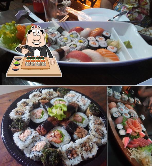 Escolha diferentes opções de sushi