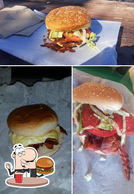 Try out a burger at Jimmy's Hot Dogs & Burgers