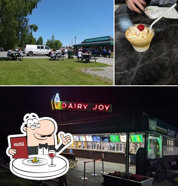This is the photo showing food and interior at Dairy Joy Snack Bar