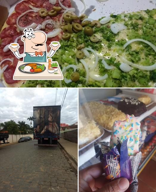 Entre diferentes coisas, comida e exterior podem ser encontrados no Padaria Beira Rio