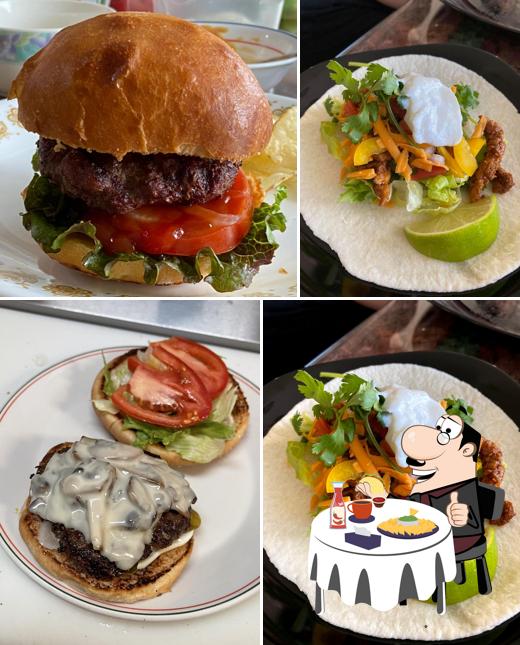 Get a burger at Hunters Country Kitchen