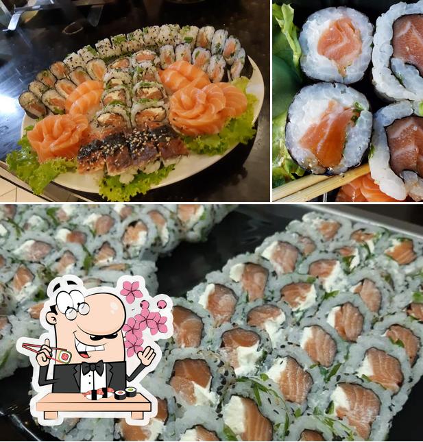 Prove diferentes opções de sushi