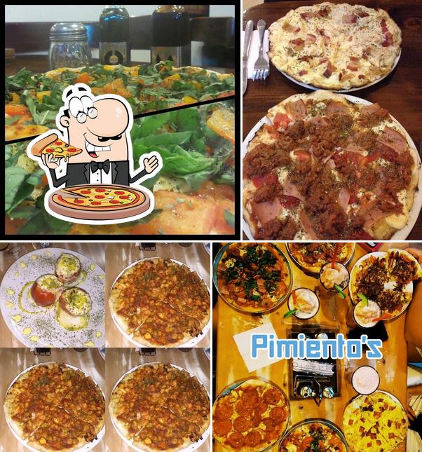 Get pizza at Pimiento's Gourmet Pizza