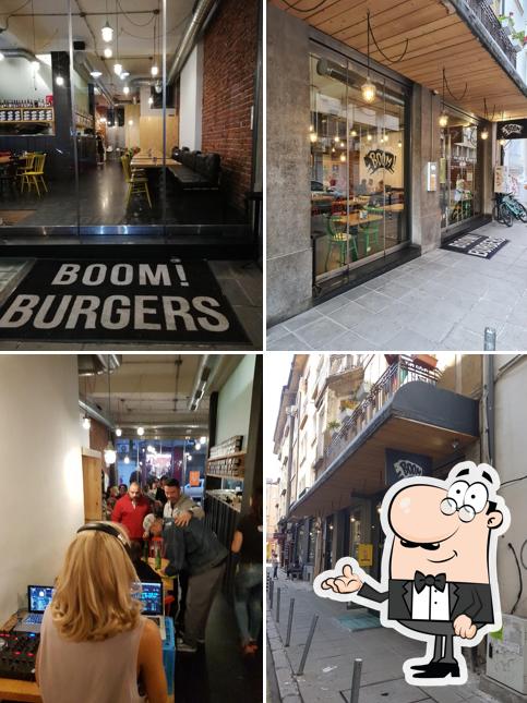 The interior of Boom! Burgers