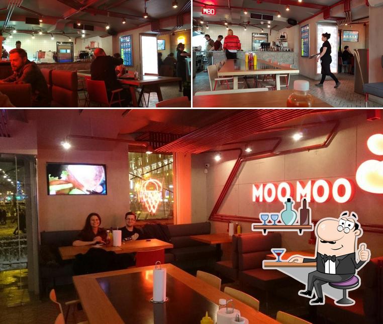 The interior of Moo Moo Burgers