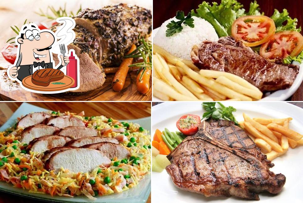 Escolha pratos de carne no Tilu's Restaurante