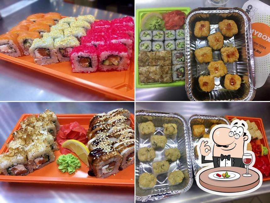 Блюда в "MYBOX - суши-маркетах, wok-кафе, доставка"