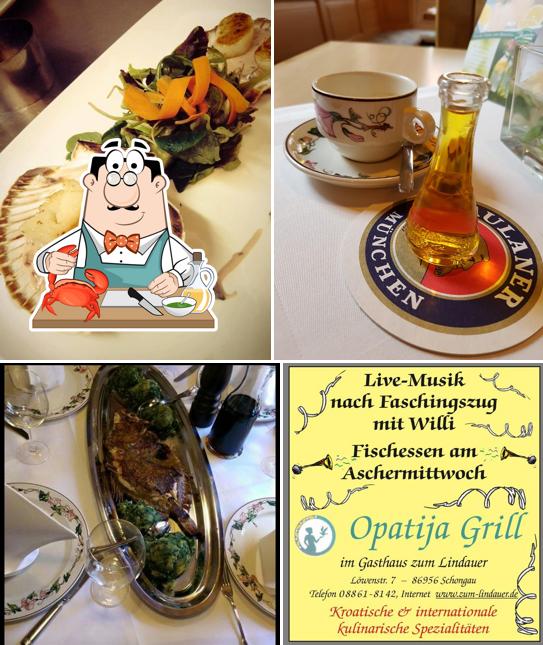 Попробуйте блюда с морепродуктами в "Restaurant Opatija zum Lindauer Schongau"