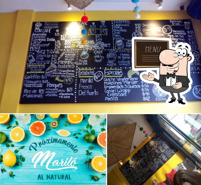 The image of Mariló Bakery&Coffee’s blackboard and food