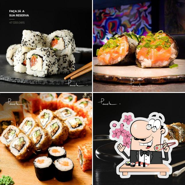 Peça diferentes opções de sushi