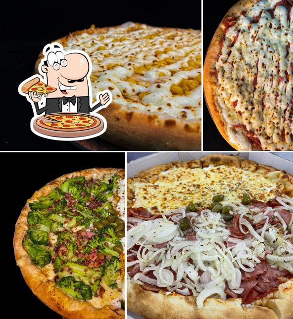 Peça diferentes variedades de pizza