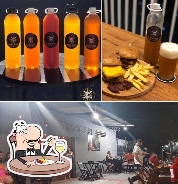 A imagem do Cervejaria Black Rock’s comida e interior