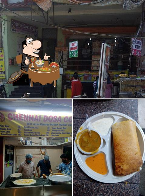 Among various things one can find food and exterior at Chennai dosa Corner