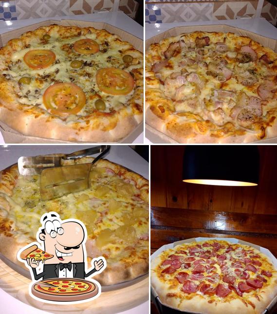 Escolha pizza no Pizzaria Itália