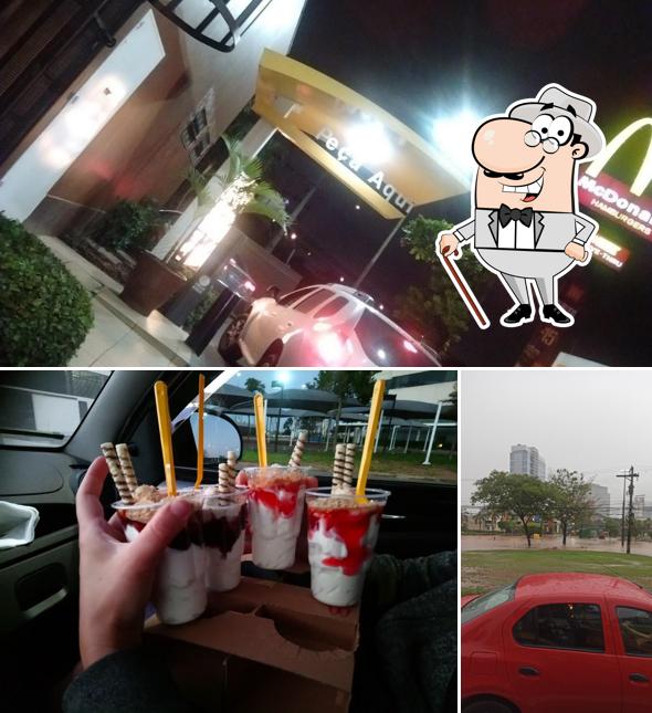 Confira a imagem mostrando exterior e bebida no McDonald's