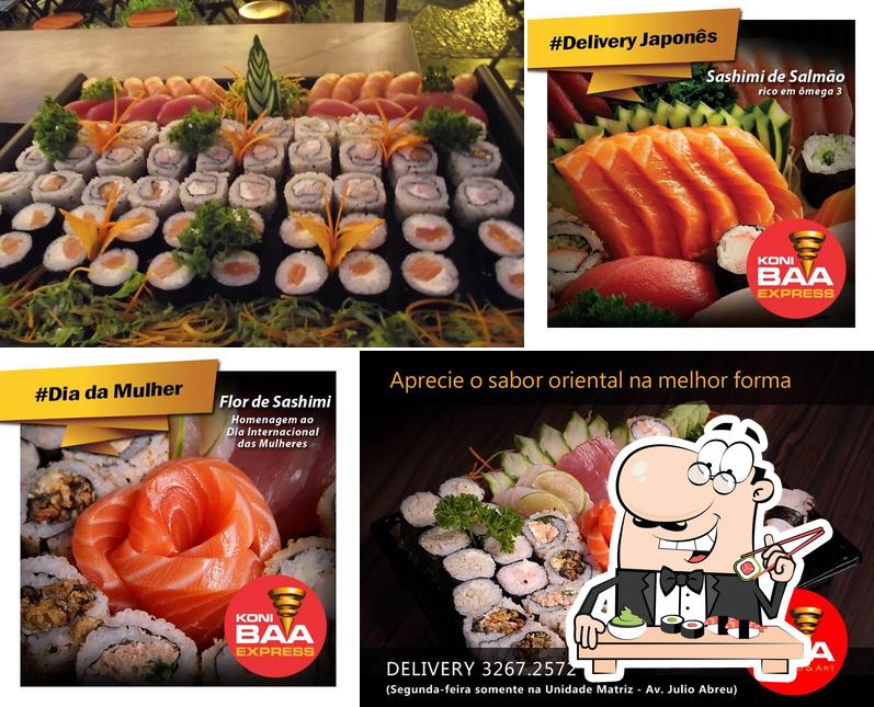 Peça diferentes opções de sushi