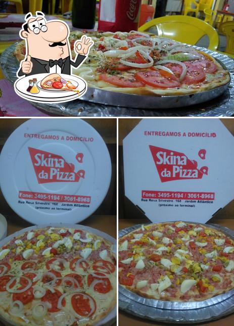 Escolha diferentes variedades de pizza