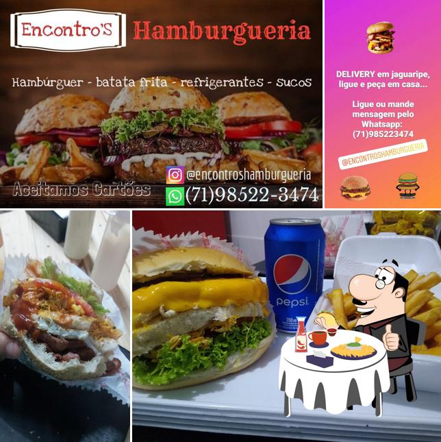 Peça um hambúrguer no Encontro's Hamburgueria