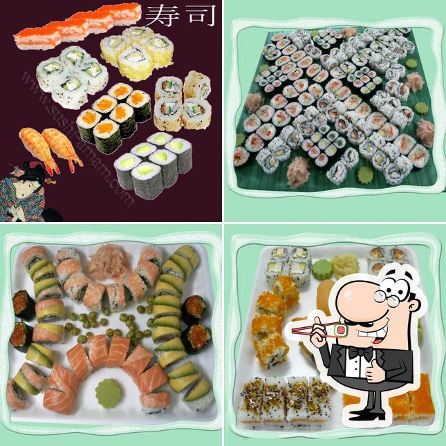 Sushi-Rollen werden von Суши Ресторант Ам Ам Японска кухня serviert