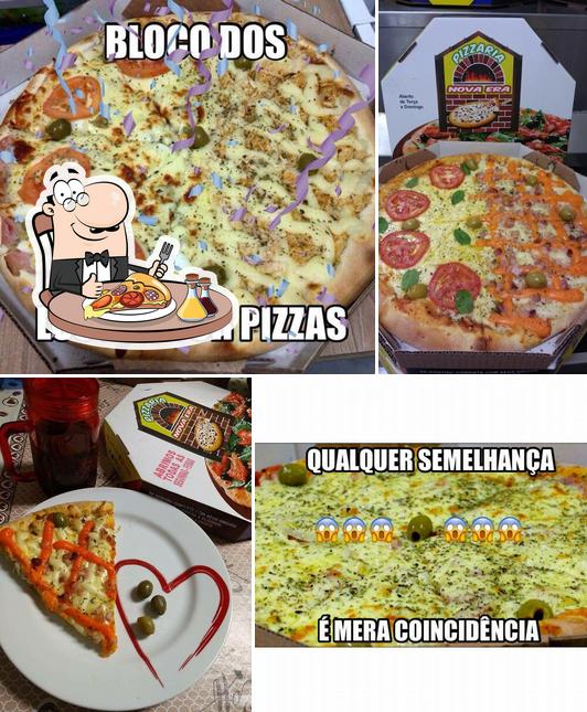 Escolha pizza no Pizzaria Nova Era