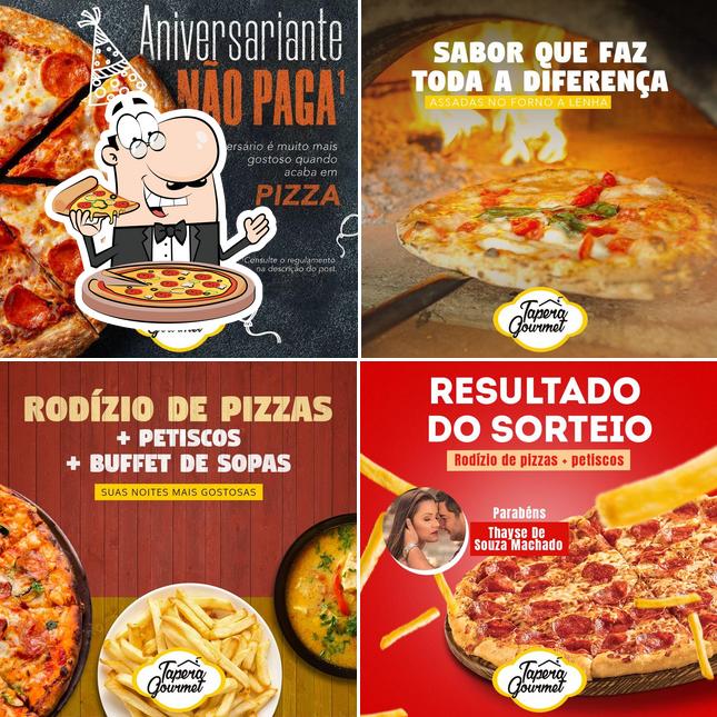 Escolha pizza no TAPERA GOURMET