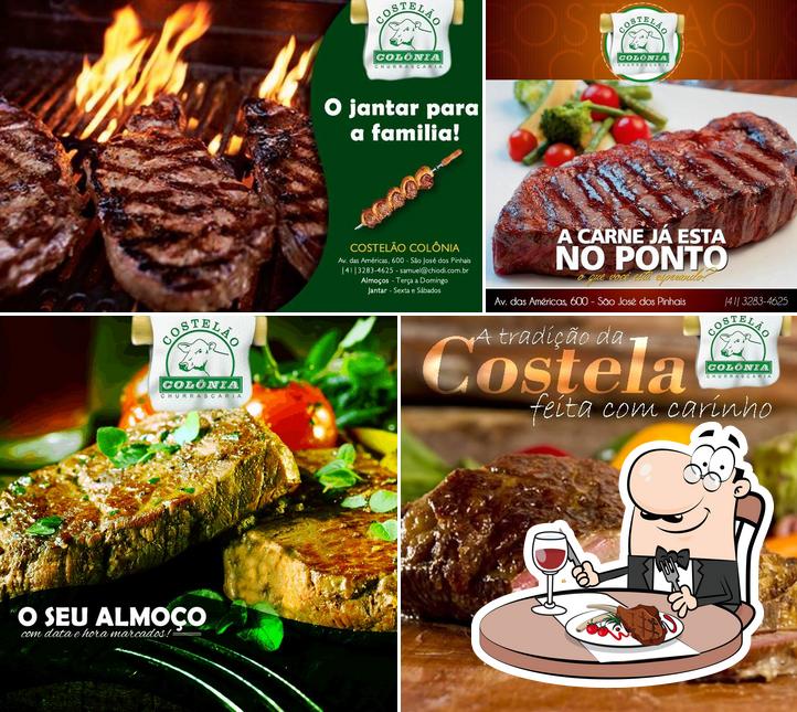 Peça refeições de carne no Costelão Colônia Churrascaria