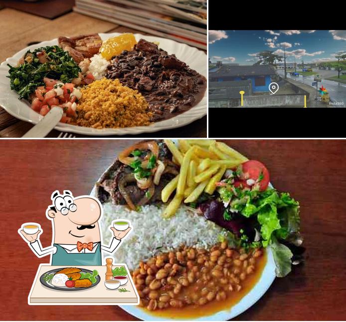 A ilustração da comida e exterior a Restaurante da Família
