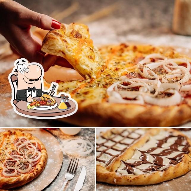 Escolha diferentes variedades de pizza