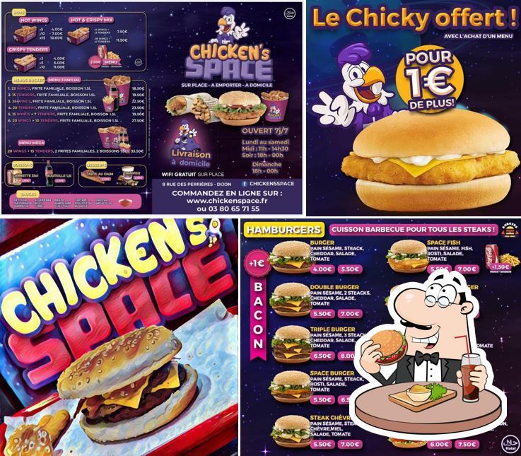 Commandez un hamburger à Chicken's Space