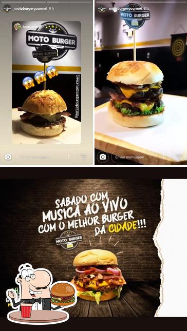 Peça um hambúrguer no Moto Burger