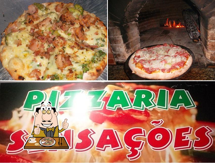 Escolha pizza no Pizzaria Sensações