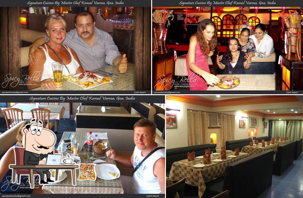 The photo of interior and dining table at Spicy Bella