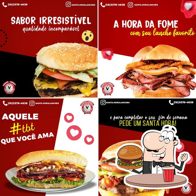 Os hambúrgueres do Santa Hora Lanches irão satisfazer diferentes gostos