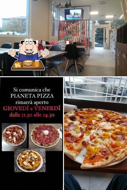 В Pianeta pizza есть еда, внутреннее оформление и многое другое