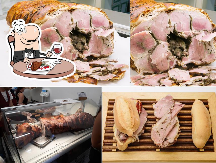 Prova i un pasto a base di carne a Porchettami