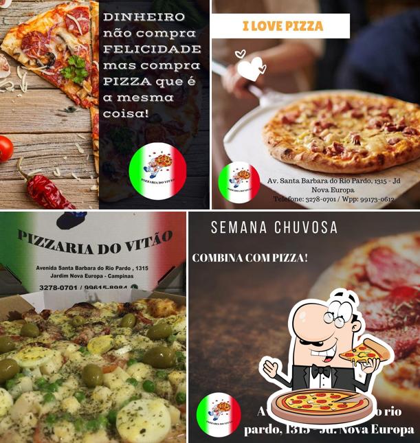 Peça diferentes tipos de pizza