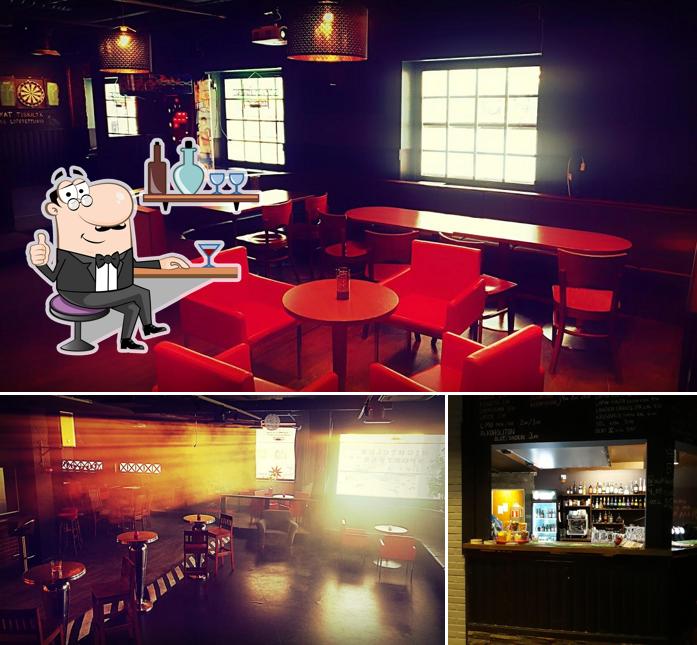 Check out the picture depicting interior and alcohol at Jyke’s Pub