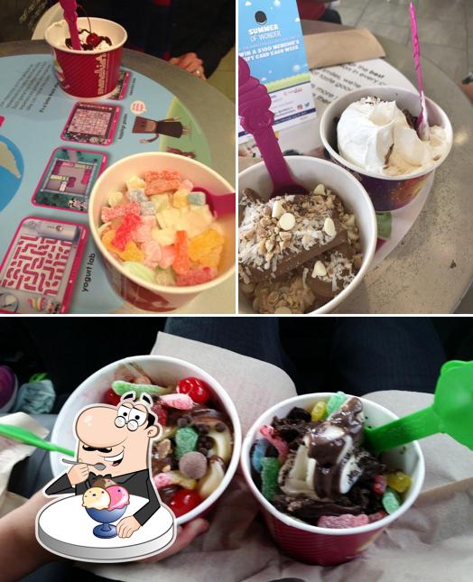 Menchie's Frozen Yogurt serves a selection of desserts