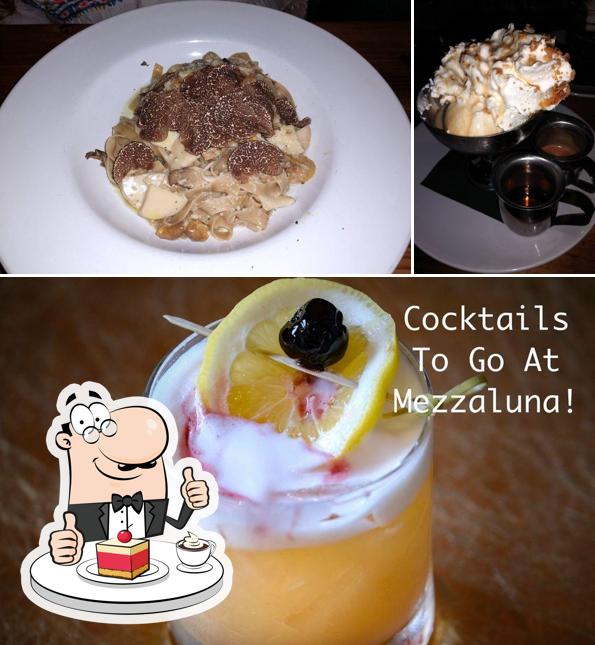 Mezzaluna Pasteria & Mozzarella Bar serves a variety of desserts