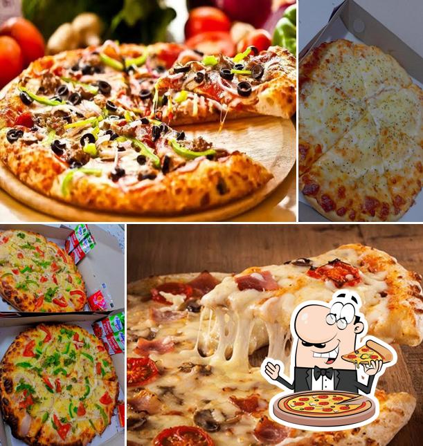 Pick various types of pizza